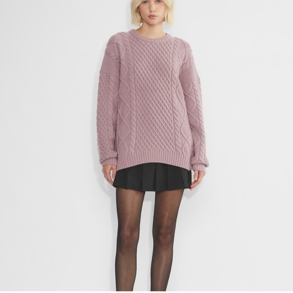 Aritzia Sunday Best Cable Knit Peggy Sweater in Muave - Picture 6 of 7